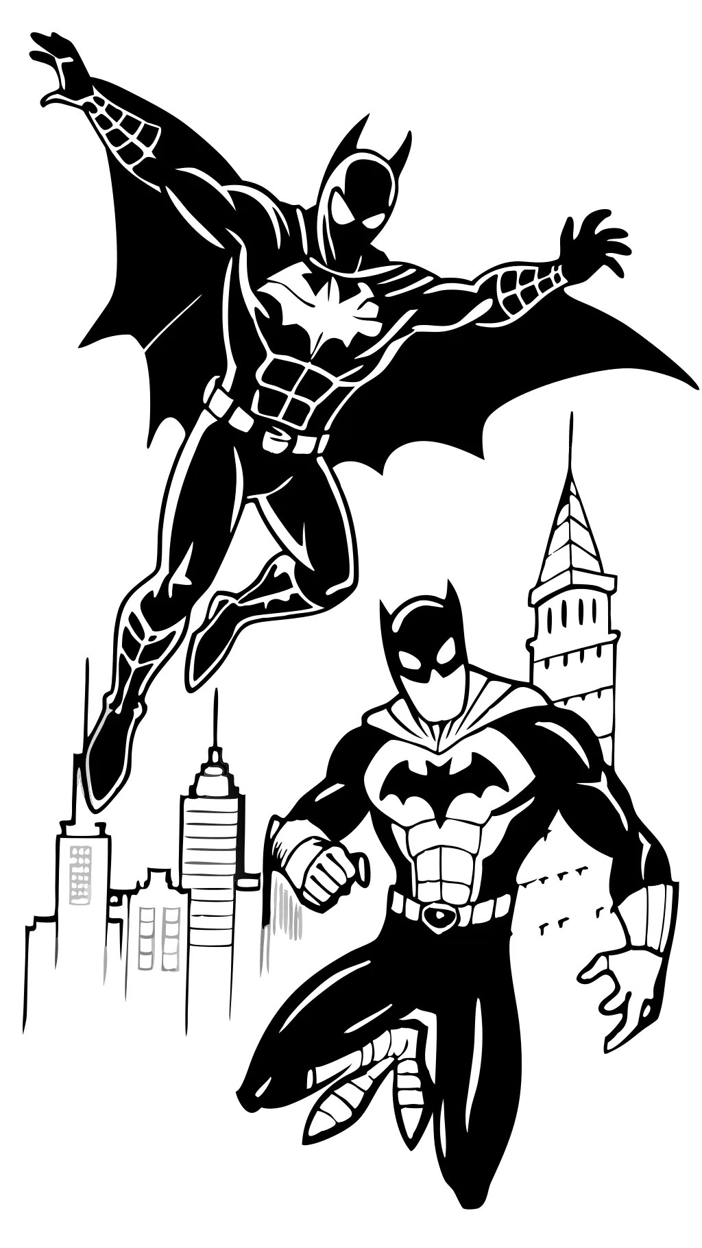 batman spiderman coloring pages